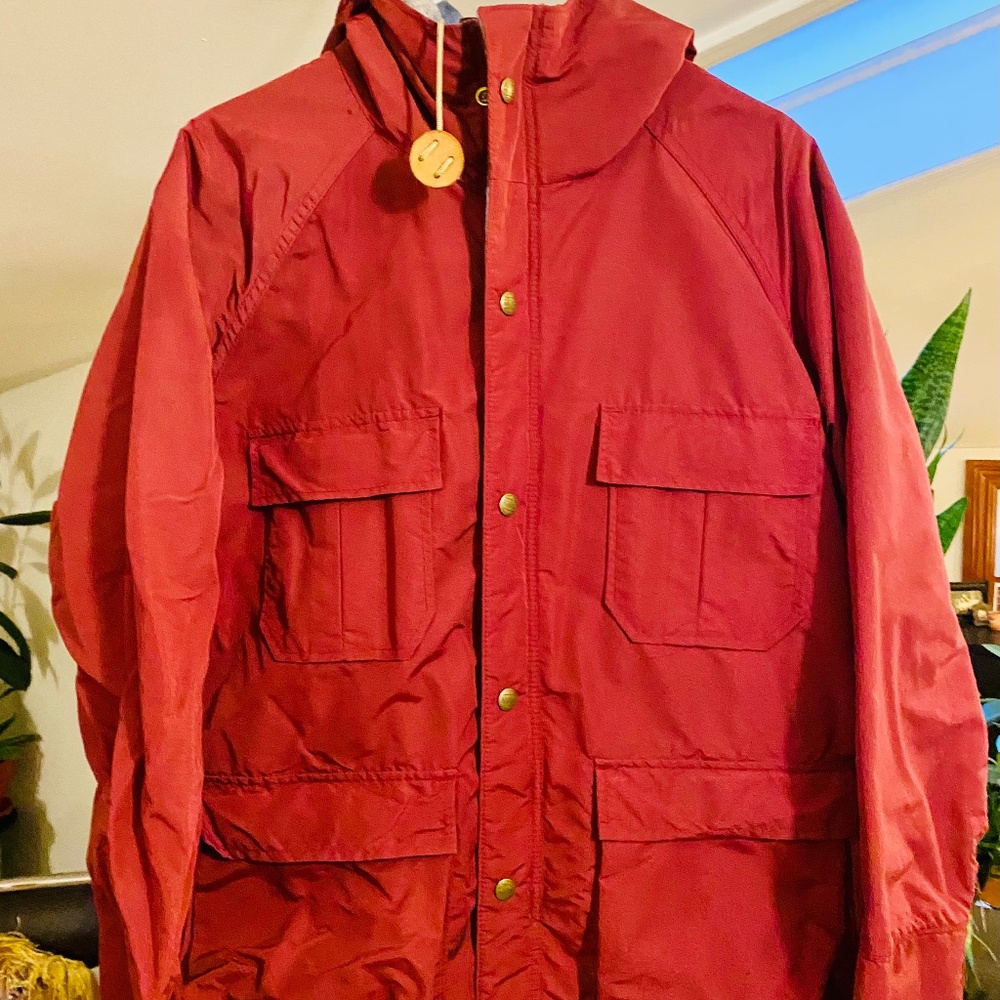 LL Bean Maroon Lined Water Resistant Coat